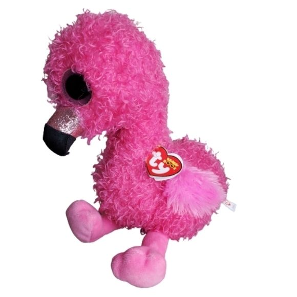 TY The Beanie Boos Collection Dainty Valentine Flamingo Plush Stuffed Animal 14" - Picture 1 of 9